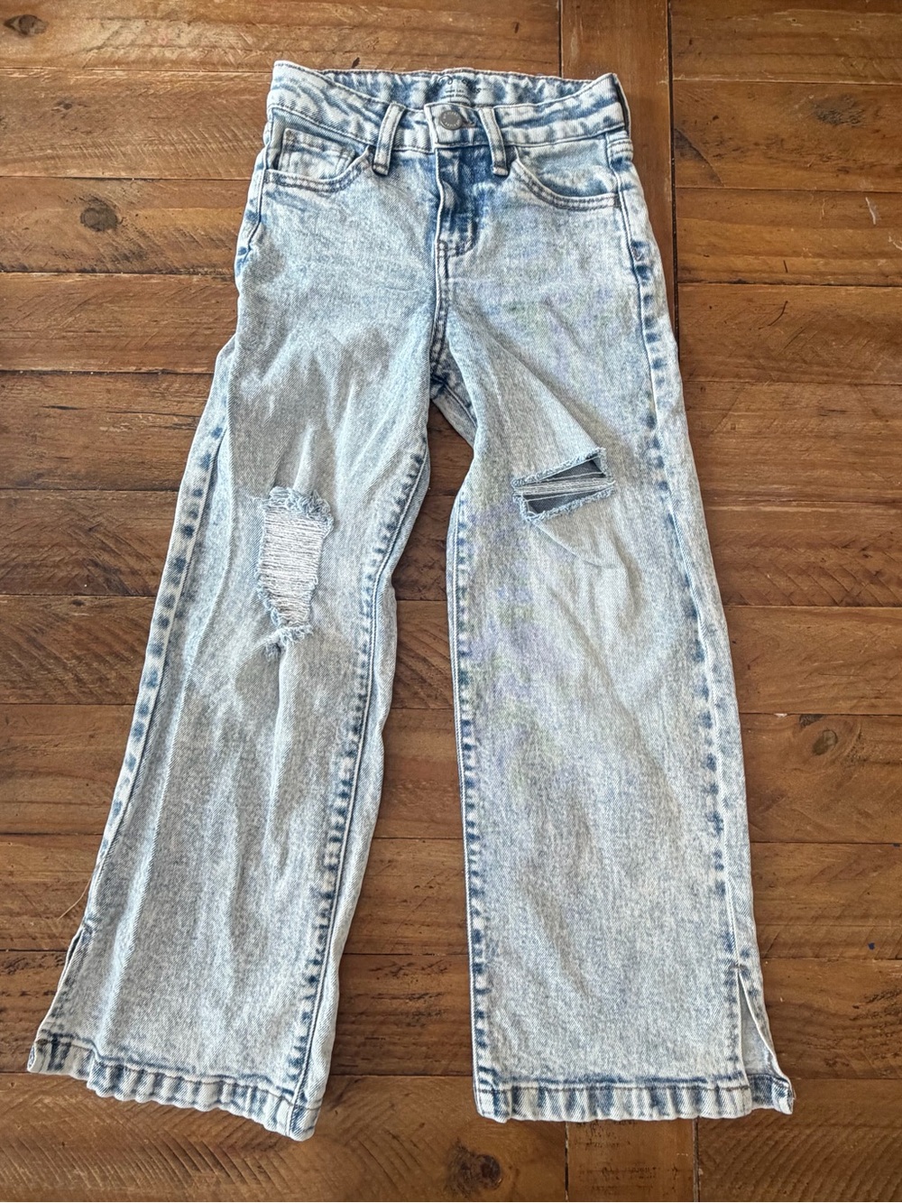 art class Light Wash Distressed Wide-Leg Jeans